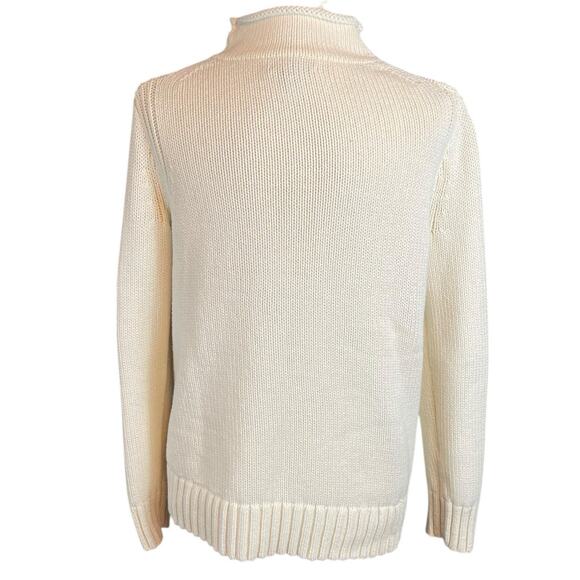 J. Crew 1988 Roll Neck 100% Cotton Sweater Cream Women's Medium - Picture 7 of 8